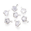 Brass Pave Clear Cubic Zirconia Pendants ZIRC-T017-02P-1