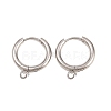 316 Stainless Steel Huggie Hoop Earring Findings EJEW-B158-01C-P-1