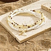 Multilayer Glass Seed Beads Starfish Pendant Anklet for Women PW-WG7288D-06-1