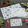 6Pcs 3 Styles Christmas Theme Plastic Hollow Out Drawing Painting Stencils Templates DIY-GF0009-92-4