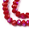 Electroplate Opaque Solid Color Glass Beads Strands EGLA-A034-P4mm-L21-2