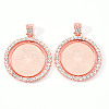 Alloy Pendant Cabochon Settings X-PALLOY-S107-005RG-RS-1