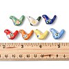 7Pcs 7 Colors Handmade Printed Porcelain Beads PORC-FS0001-39-5
