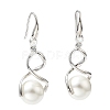 Plastic Pearl Infinity Dangle Earrings with Cubic Zirconia EJEW-Q770-03P-1