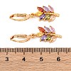 Brass Micro Pave Cubic Zirconia Leverback Earrings EJEW-K300-25G-5