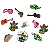 16Pcs 8 Styles Western Music Theme Enamel Pin JEWB-TA0001-29-3