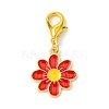 10Pcs 5 Styles Flower Alloy Enamel Pendant Decorations HJEW-JM02749-3