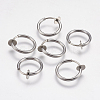 304 Stainless Steel Retractable Clip-on Hoop Earrings STAS-I097-078P-1