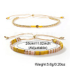 Summer Adjustable Glass Rectangle Tile Beaded Slider Bracelet Sets JD2335-1-4