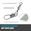 100Pcs Stainless Steel Solid Fishing Swivel Snaps Hook Connector Barrel Bearing FIND-FH0010-59-6