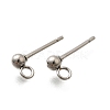 201 Stainless Steel Stud Earring Findings STAS-R156-01P-01-1