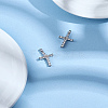 2Pcs Latin Cross Brass Micro Pave Cubic Zirconia Pendants ZIRC-LP0001-14-1