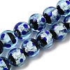 Glow in the Dark Luminous Style Handmade Silver Foil Glass Round Beads FOIL-I006-12mm-02-2
