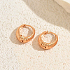 Brass Textured Stripe Hoop Earrings VF6363-1-1