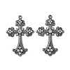 Alloy Rhinestone Cross Big Pendants ALRI-1475-B-NR-3