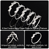   10Pcs 5 Size Footprint Alloy Finger Rings for Women RJEW-PH0001-08-2