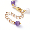 Natural Pearl & Natural Amethyst Beaded Bracelets BJEW-JB05153-02-3