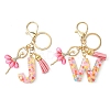 Letter A~Z Transparent Glitter Resin Pendant Keychains KEYC-FZ00024-11-2