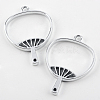 Rack Plating Alloy Fan Open Back Bezel Pendants X-PALLOY-S047-18D-FF-1
