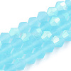 Imitate Austrian Crystal Bicone Frosted Glass Beads Strands EGLA-A039-T4mm-MB20-1