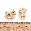 Brass Pave Clear Cubic Zirconia Pendants KK-T081-02G-3