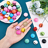 48Pcs 12 Colors Baking Paint Iron Bell Pendants IFIN-NB0001-43-3