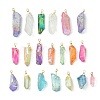 20Pcs Electroplated Natural Quartz Crystal Pendants PALLOY-AB00141-1