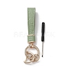 Microfiber & Zinc Alloy & Crystal Rhinestone Keychain LS-KEYC-G062-01E-1