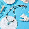 Synthetic Turquoise Tortoise Pendant Necklaces NJEW-JN04573-02-1