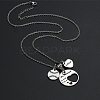 201 Stainless Steel Softball Baseball Heart Pendant Necklaces FS-WG63DEA-01-1