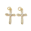 Brass Micro Pave Cubic Zirconia Pendants X1-KK-Q068-49C-G-1