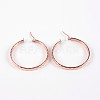 Ring 304 Stainless Steel Hoop Earrings EJEW-P040-52RG-3