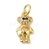 Brass Micro Pave Clear Cubic Zirconia Pendants KK-R162-004F-G-1