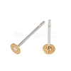 304 Stainless Steel Stud Earring Settings with Flat Round Brass Head STAS-R073-01-2