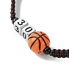 Adjustable Number Cube & Basketball Acrylic Braided Bead Bracelets for Women BJEW-JB10821-4