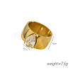 304 Stainless Steel & Cubic Zirconia Finger Rings WGB7611-01-3