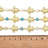 3Pcs 3 Styles Ocean Synthetic Turquoise & Natural Flower Amazonite & Synthetic Turquoise & 304 Stainless Steel Sea Turtle Handmade Beads Chains AJEW-JB01655-01-4