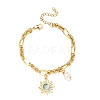 Cat Eye Charm Bracelets BJEW-JB12420-01-2