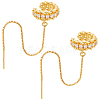 2Pcs Brass Micro Pave Clear Cubic Zirconia Cuff Earrings EJEW-UN0002-87-1