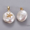 Natural Cultured Freshwater Pearl Pendants KK-L187-10G-2