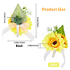 CRASPIRE 2Pcs Artificial Silk Sunflower Boutonniere Brooch JEWB-CP0001-01-2