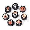 Printed Handmade Polymer Clay Beads CLAY-T022-12C-1