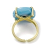 Lampwork Evil Eye Open Cuff Ring RJEW-M147-01LG-02-4