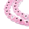 Handmade Evil Eye Lampwork Flat Round Bead Strands LAMP-L058-6mm-15-3