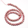 Natural Rhodonite Round Bead Strands G-P072-38-6mm-2