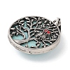 Synthetic Turquoise Tree of Life with Owl Pendants G-L524-15AS-03-2