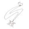 304 Stainless Steel Triple Moon Pendant Cable Chain Necklaces for Men Women NJEW-K308-01D-P-4