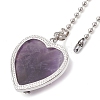 Heart Natural Amethyst Ceiling Fan Pull Chain Extenders FIND-JF00118-01-3