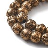 Electroplated Natural Lava Rock Beads Strands G-A251-B01-01A-3