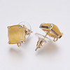 Faceted Glass Stud Earring Findings LS-GLAA-F084-C04-2